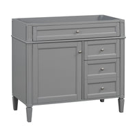 VanityFus 35.74-in Gray Bathroom Vanity Undermount 1 Soft Close Door 3 Drawers without Top