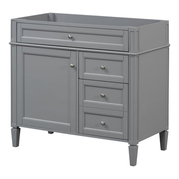 VanityFus 35.74-in Gray Bathroom Vanity Undermount 1 Soft Close Door 3 Drawers without Top