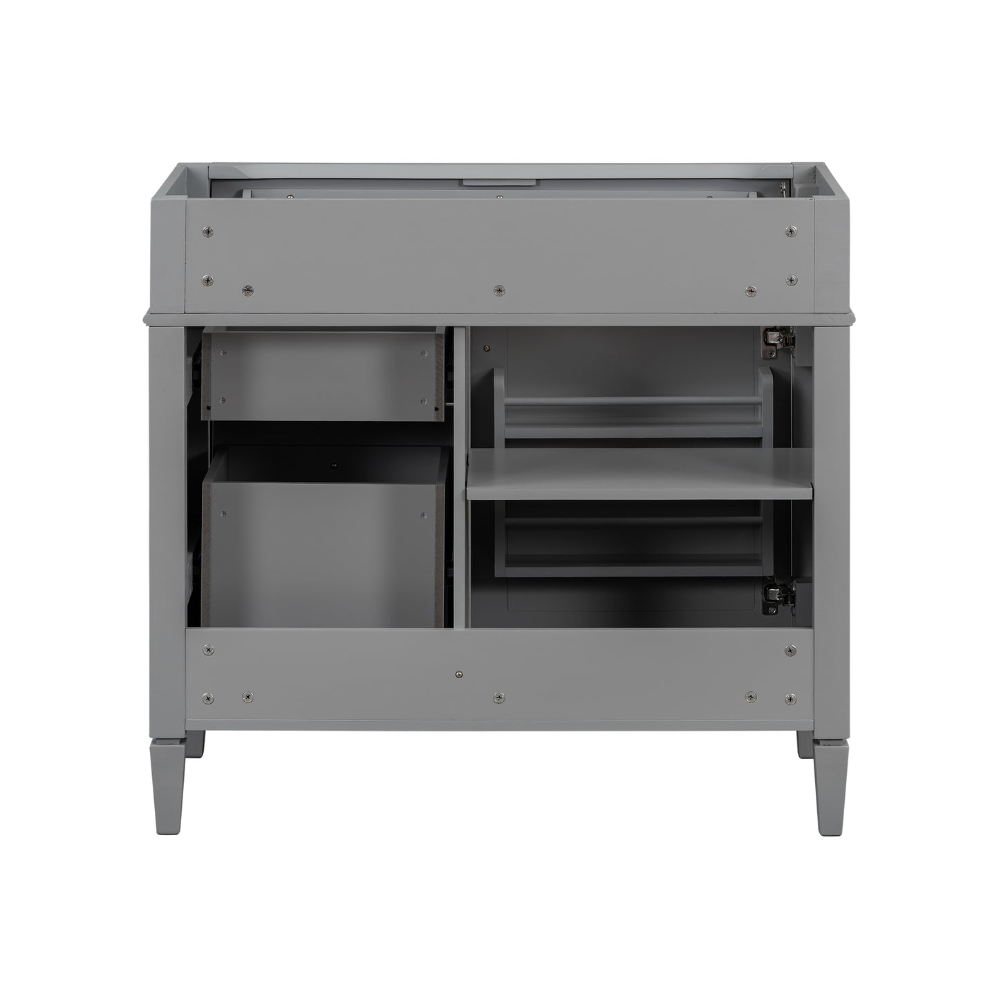 VanityFus 35.74-in Gray Bathroom Vanity Undermount 1 Soft Close Door 3 Drawers without Top