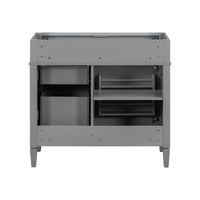 VanityFus 35.74-in Gray Bathroom Vanity Undermount 1 Soft Close Door 3 Drawers without Top