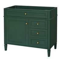 VanityFus 35.74-in Green Bathroom Vanity Single Sink Combo Undermount 1 Soft Close Door 3 Drawers Adjustable Shelves