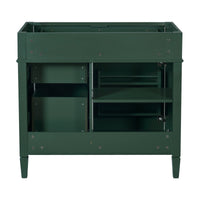 VanityFus 35.74-in Green Bathroom Vanity Single Sink Combo Undermount 1 Soft Close Door 3 Drawers Adjustable Shelves