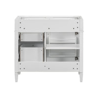 VanityFus 35.74-in White Bathroom Vanity Undermount 1 Soft Close Door 3 Drawers without Top