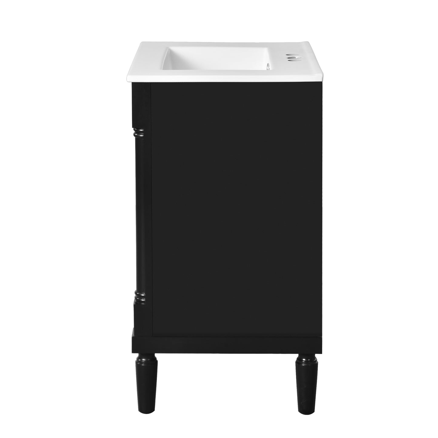 VanityFus 24-in Black Bathroom Vanity Single Sink Combo with Ceramic Top Undermount 2 Soft Close Doors