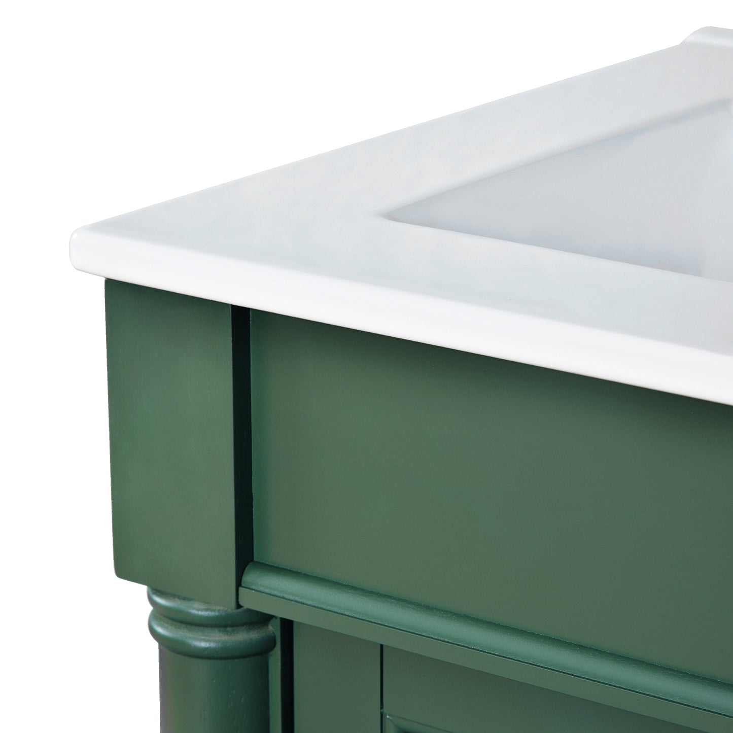 VanityFus 24-in Green Bathroom Vanity Single Sink Combo with Ceramic Top Undermount 2 Soft Close Doors
