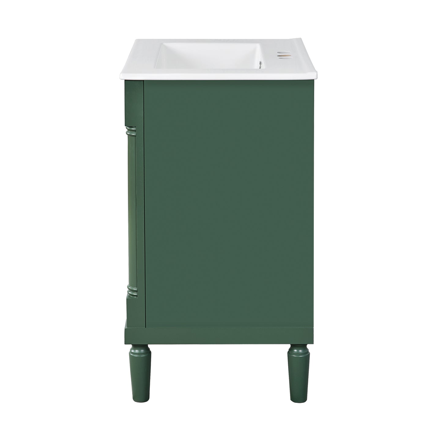 VanityFus 24-in Green Bathroom Vanity Single Sink Combo with Ceramic Top Undermount 2 Soft Close Doors
