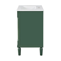 VanityFus 24-in Green Bathroom Vanity Single Sink Combo with Ceramic Top Undermount 2 Soft Close Doors