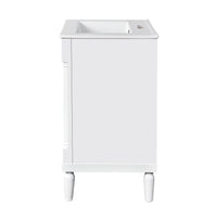 VanityFus 24-in White Bathroom Vanity Single Sink Combo with Ceramic Top Undermount 2 Soft Close Doors