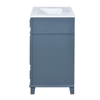 VanityFus 29.37-in Blue Bathroom Vanity Single Sink Combo with Ceramic Top Undermount 2 Soft Close Doors 1 Drawer