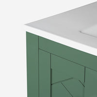 VanityFus 30-in Green Bathroom Vanity Single Sink Combo with Ceramic Top Undermount 2 Soft Close Doors 3 Drawers
