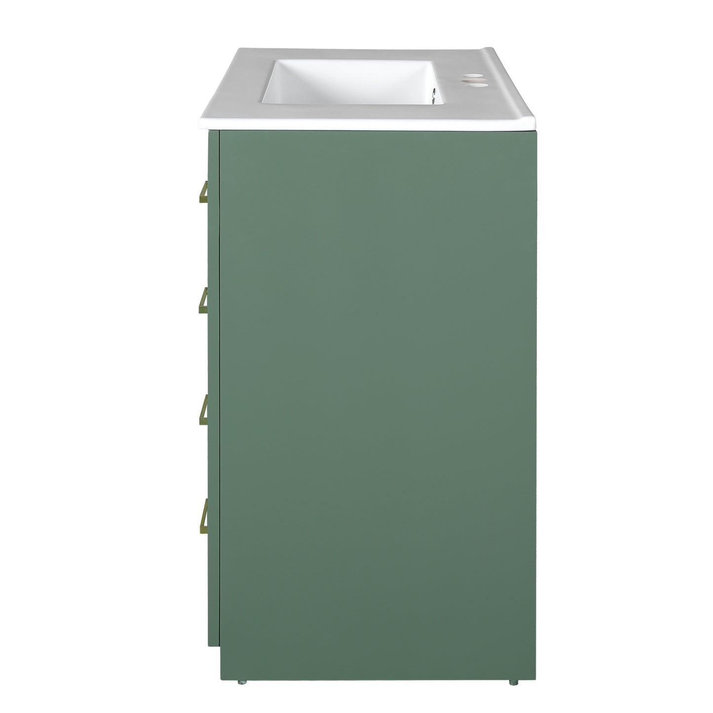 VanityFus 30-in Green Bathroom Vanity Single Sink Combo with Ceramic Top Undermount 2 Soft Close Doors 3 Drawers