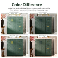VanityFus 30-in Green Bathroom Vanity Single Sink Combo with Ceramic Top Undermount 2 Soft Close Doors 3 Drawers