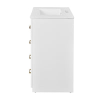 VanityFus 30-in White Bathroom Vanity Single Sink Combo with Ceramic Top Undermount 2 Soft Close Doors 3 Drawers