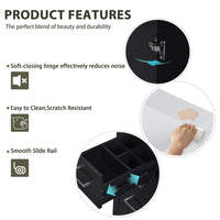 VanityFus 30-in Black Bathroom Vanity Single Sink Combo with Ceramic Top Undermount 2 Soft Close Doors 3 Drawers