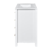 VanityFus 30-in White Bathroom Vanity Single Sink Combo with Ceramic Top Undermount 2 Soft Close Doors 4 Drawers