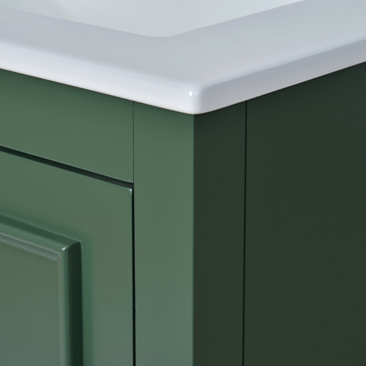 VanityFus 24.2-in Green Bathroom Vanity Single Sink Combo with Ceramic Top Undermount 2 Soft Close Doors 1 Drawer Adjustable Shelves