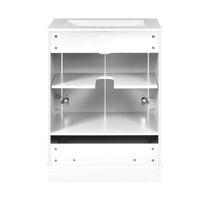 VanityFus 24.2-in White Bathroom Vanity Single Sink Combo with Ceramic Top Undermount 2 Soft Close Doors 1 Drawer Adjustable Shelves