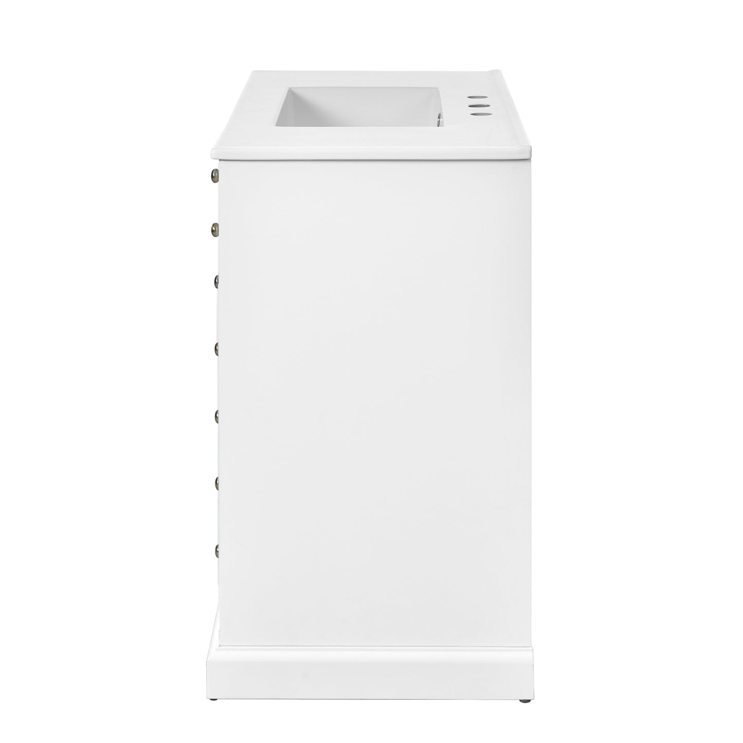 VanityFus 36-in White Bathroom Vanity Single Sink Combo with Ceramic Top Undermount 2 Soft Close Doors 2 Drawers