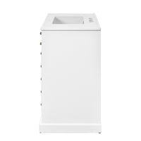 VanityFus 36-in White Bathroom Vanity Single Sink Combo with Ceramic Top Undermount 2 Soft Close Doors 2 Drawers