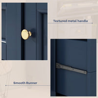 VanityFus 30-in Blue Bathroom Vanity Single Sink Combo with Ceramic Top Undermount 1 Soft Close Door 3 Drawers Adjustable Shelves