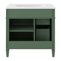 VanityFus 30-in Green Bathroom Vanity Undermount Single Sink Combo with 1 Soft Close Door 3 Drawers Adjustable Shelves