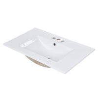 VanityFus 30-in White Bathroom Vanity Single Sink Combo with Ceramic Top Undermount 1 Soft Close Door 3 Drawers Adjustable Shelves