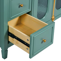 VanityFus 36-in Green Bathroom Vanity Single Sink Combo with Ceramic Top Undermount 2 Soft Close Doors 3 Drawers