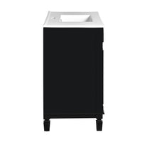 VanityFus 35.9-in Black Bathroom Vanity Single Sink Combo with Ceramic Top Undermount 2 Soft Close Doors 2 Drawers Adjustable Shelves