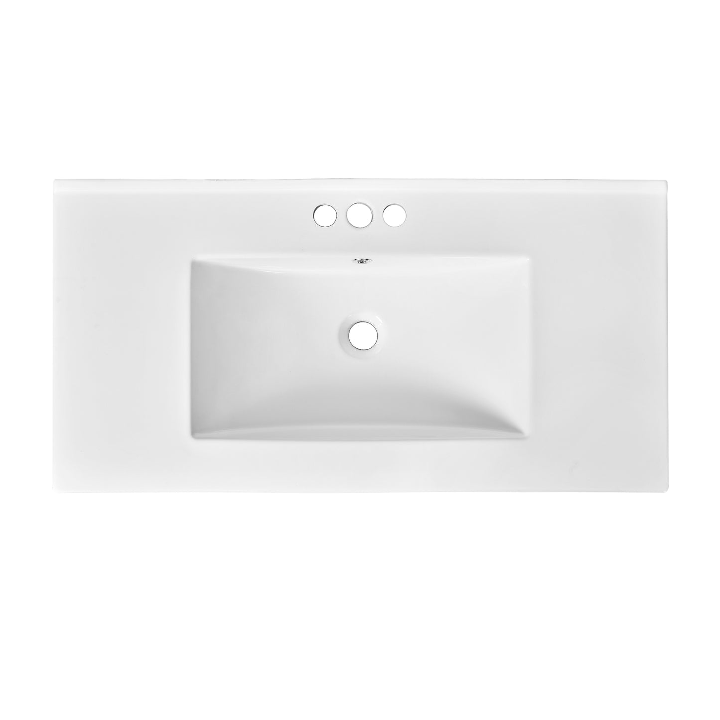VanityFus 36-in Gray Bathroom Vanity Single Sink Combo with Ceramic Top Undermount 1 Soft Close Door 3 Drawers Adjustable Shelves