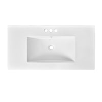VanityFus 36-in Gray Bathroom Vanity Single Sink Combo with Ceramic Top Undermount 1 Soft Close Door 3 Drawers Adjustable Shelves
