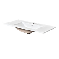VanityFus 36-in Gray Bathroom Vanity Single Sink Combo with Ceramic Top Undermount 1 Soft Close Door 3 Drawers Adjustable Shelves