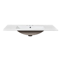 VanityFus 36-in Gray Bathroom Vanity Single Sink Combo with Ceramic Top Undermount 1 Soft Close Door 3 Drawers Adjustable Shelves