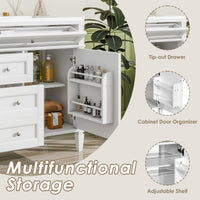 VanityFus 36-in White Bathroom Vanity Single Sink Combo with Ceramic Top Undermount 1 Soft Close Door 3 Drawers Adjustable Shelves
