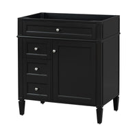 VanityFus 29.3-in Black Bathroom Vanity without Top Base Cabinet Undermount with 2 Soft Close Doors 3 Drawers Adjustable Shelves