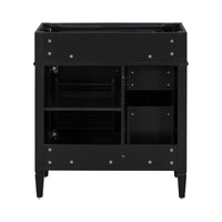 VanityFus 29.3-in Black Bathroom Vanity without Top Base Cabinet Undermount with 2 Soft Close Doors 3 Drawers Adjustable Shelves