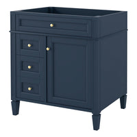 VanityFus 29.3-in Blue Bathroom Vanity without Top Base Cabinet Undermount with 2 Soft Close Doors 3 Drawers Adjustable Shelves