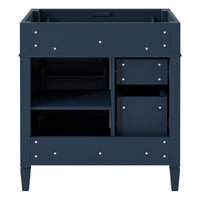 VanityFus 29.3-in Blue Bathroom Vanity without Top Base Cabinet Undermount with 2 Soft Close Doors 3 Drawers Adjustable Shelves