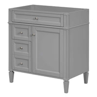 VanityFus 29.3-in Grey Bathroom Vanity without Top Base Cabinet Undermount with 2 Soft Close Doors 3 Drawers Adjustable Shelves