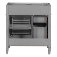 VanityFus 29.3-in Grey Bathroom Vanity without Top Base Cabinet Undermount with 2 Soft Close Doors 3 Drawers Adjustable Shelves