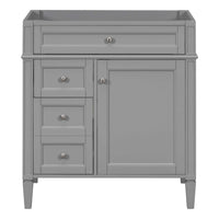 VanityFus 29.3-in Grey Bathroom Vanity without Top Base Cabinet Undermount with 2 Soft Close Doors 3 Drawers Adjustable Shelves