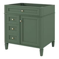 VanityFus 29.3-in Green Bathroom Vanity without Top Base Cabinet Undermount with 2 Soft Close Doors 3 Drawers Adjustable Shelves