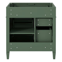 VanityFus 29.3-in Green Bathroom Vanity without Top Base Cabinet Undermount with 2 Soft Close Doors 3 Drawers Adjustable Shelves