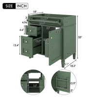 VanityFus 29.3-in Green Bathroom Vanity without Top Base Cabinet Undermount with 2 Soft Close Doors 3 Drawers Adjustable Shelves