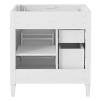 VanityFus 29.3-in White Bathroom Vanity Undermount without Top Base Cabinet with 2 Soft Close Doors 3 Drawers Adjustable Shelves