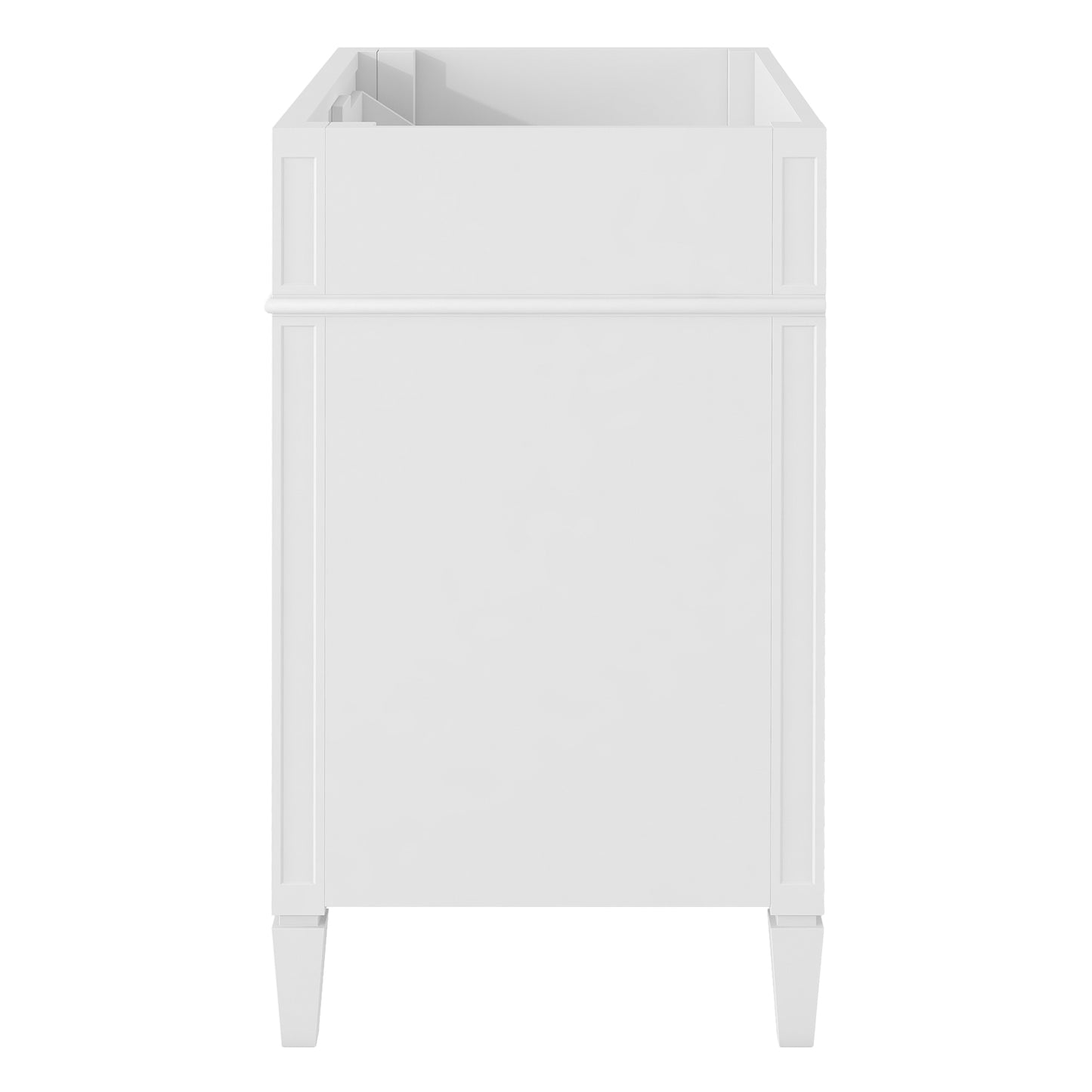 VanityFus 29.3-in White Bathroom Vanity Undermount without Top Base Cabinet with 2 Soft Close Doors 3 Drawers Adjustable Shelves