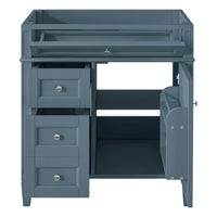 VanityFus 29.3-in Indigo Single Sink Bathroom Vanity Undermount 2 Soft-Closing Doors 3 Drawers Adjustable Shelves