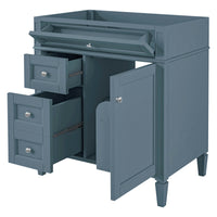 VanityFus 29.3-in Indigo Single Sink Bathroom Vanity Undermount 2 Soft-Closing Doors 3 Drawers Adjustable Shelves