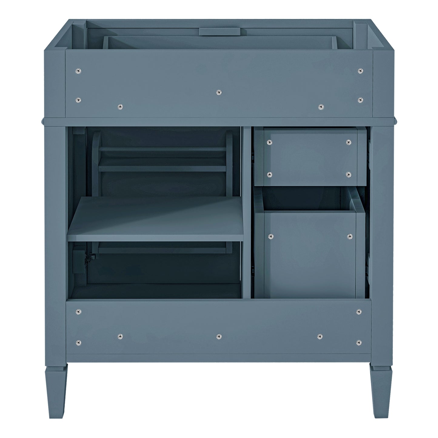 VanityFus 29.3-in Indigo Single Sink Bathroom Vanity Undermount 2 Soft-Closing Doors 3 Drawers Adjustable Shelves
