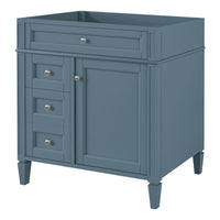 VanityFus 29.3-in Indigo Single Sink Bathroom Vanity Undermount 2 Soft-Closing Doors 3 Drawers Adjustable Shelves