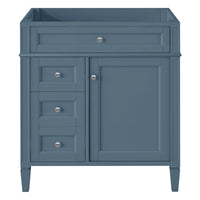 VanityFus 29.3-in Indigo Single Sink Bathroom Vanity Undermount 2 Soft-Closing Doors 3 Drawers Adjustable Shelves